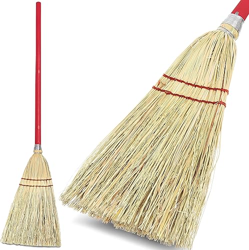 Miniatura 2 de Carlisle 368100 - Escoba de lobby de mezcla de maíz con mango de madera, 34 pulgadas de longitud (caja de 12)