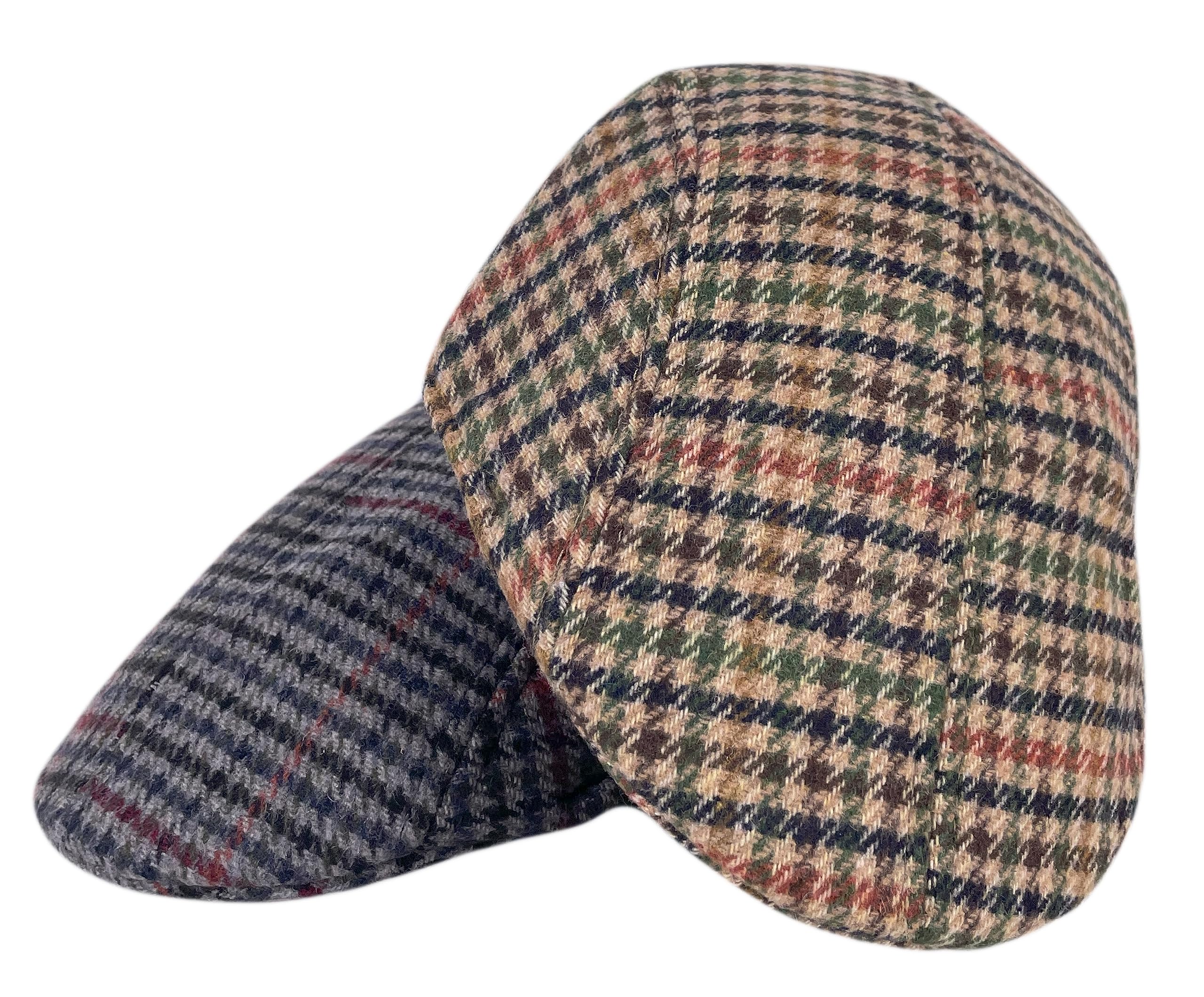 Itzu Youth 2 Pack Tweed Flat Cap Hat Houndstooth Cotton Youth Kids Set