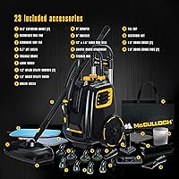 Vista 3 de McCulloch MC1385 Limpiador de vapor de lujo con 23 accesorios y almohadilla de microfibra de repuesto para MC1375, MC1385, 2 unidades y almohadilla