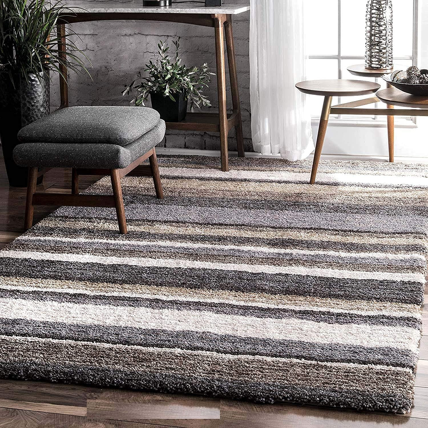 BH COLLECTION Handwoven Shaggy Modern Carpet Multi Colour Collection Royal Look with 2 inch Thickness 3 x 5 feet (90X150 cm) Multi