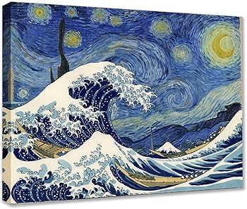 Amazon.co.jp: アートポスター ゴッホ×葛飾北斎 『神奈川沖浪裏と Amazon.co.jp: アートポスター ゴッホ×葛飾北斎 『神奈川沖浪裏と