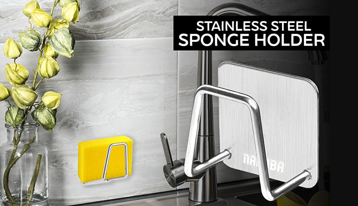 VVW&LIU Porte-éponges De Cuisine En Acier Inoxydable Auto-adhésif évier éponge Séchage Séchage Support Suspendu évier De Cuisine Accessoires étui De Rangement, Style A 3 Pièces, H