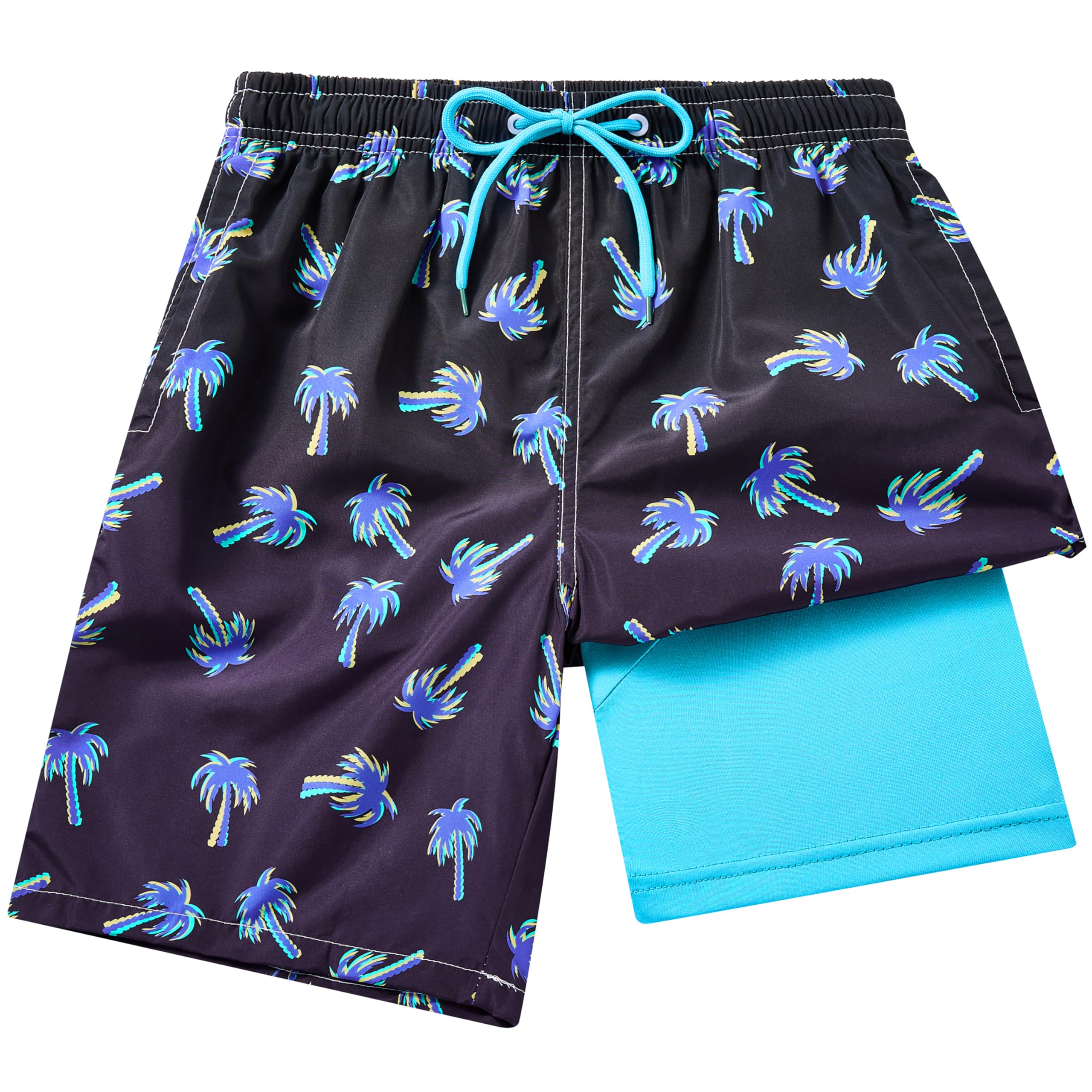 FT FENTENG Boys Swim Trunks Compression Liner Swim Shorts Quick Dry Bathing Suit with Boxer Brief Anti-Chafe Boy Swimwear