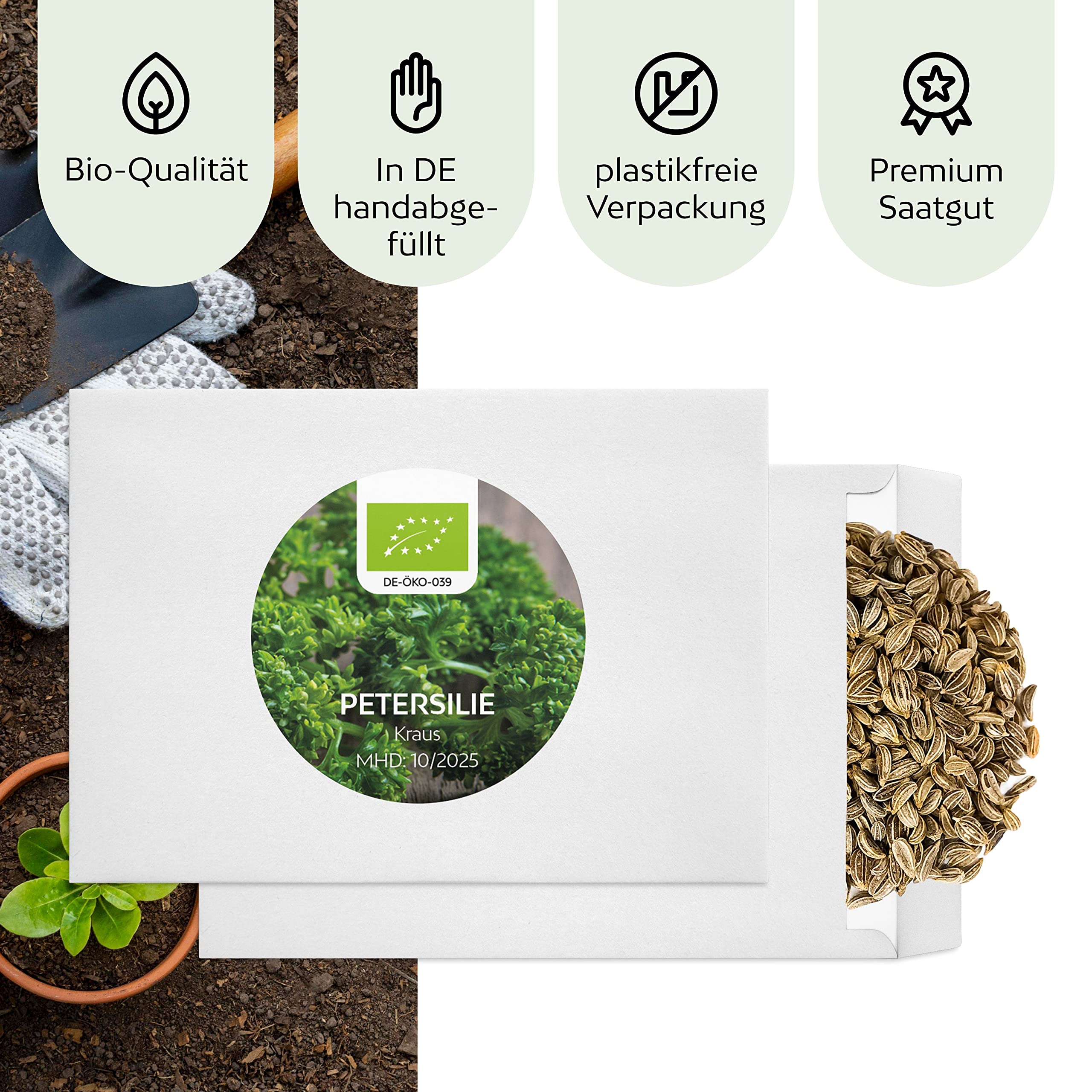 BIO Graines de persil frisé - Graines d'herbes aromatiques pour faire pousser de culture biologique idéal pour le jardin aromatique