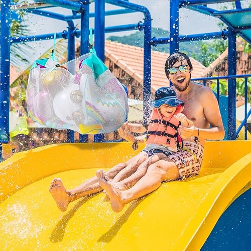 Miniatura 6 de Bolsa de almacenamiento para piscina, juguetes de piscina, bolsa de red grande para colgar, accesorios de piscina, organizador de juguetes para