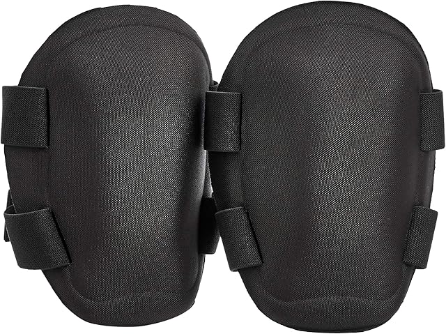 AmazonCommercial Non-Marring Polyester-Cap Knee Pads, 14.6 cm, Black, 1 pair