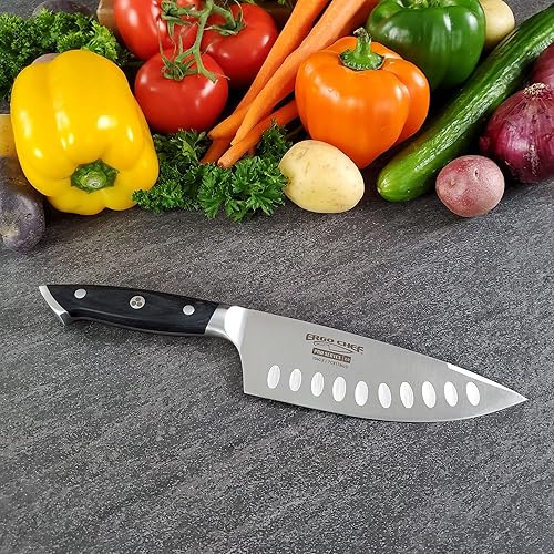 Miniatura 5 de Ergo Chef Pro Series 2.0 - Cuchillo de chef de 6 pulgadas, hoja de acero inoxidable de alto carbono forjada 7Cr17Mov, mango ergonómico de madera
