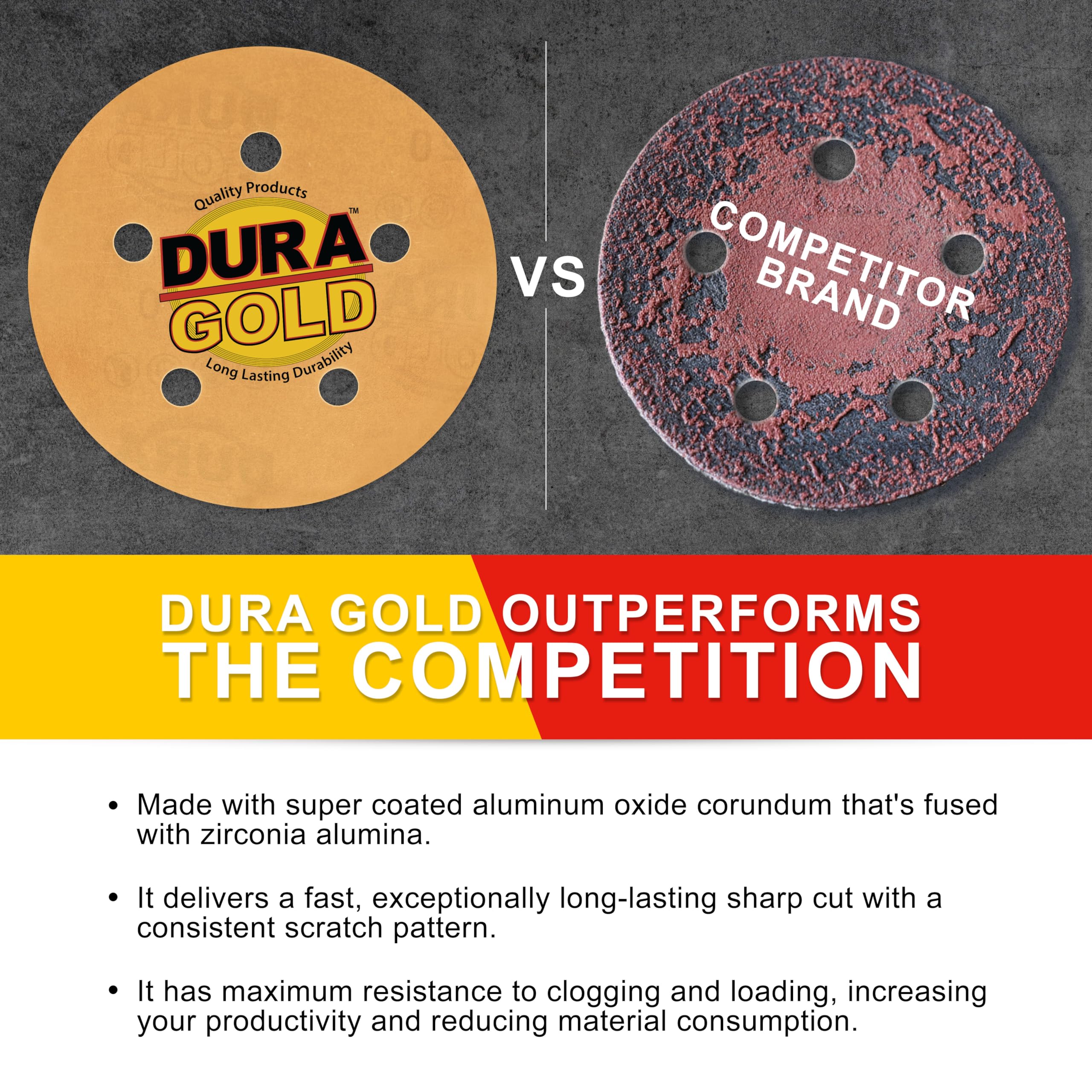 Dura-Gold 5" Sanding Discs - Box of 50 -4