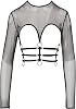 Coquette womens Black Crop Top