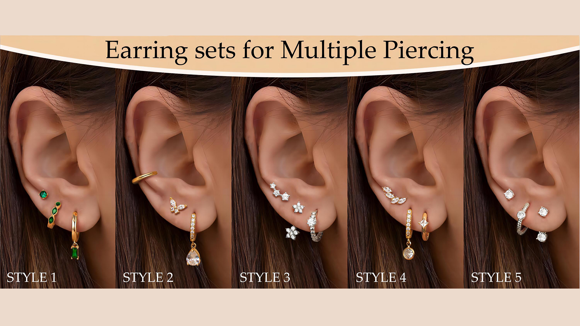 Boucles D'oreilles Femme Cdiscount 3 Paires Boucles D'Oreilles Femme Argent 925 Plaqué Or - Créoles Zircon Papillon - Pour Piercings Multiples Boucles D 'oreilles Argent Femme