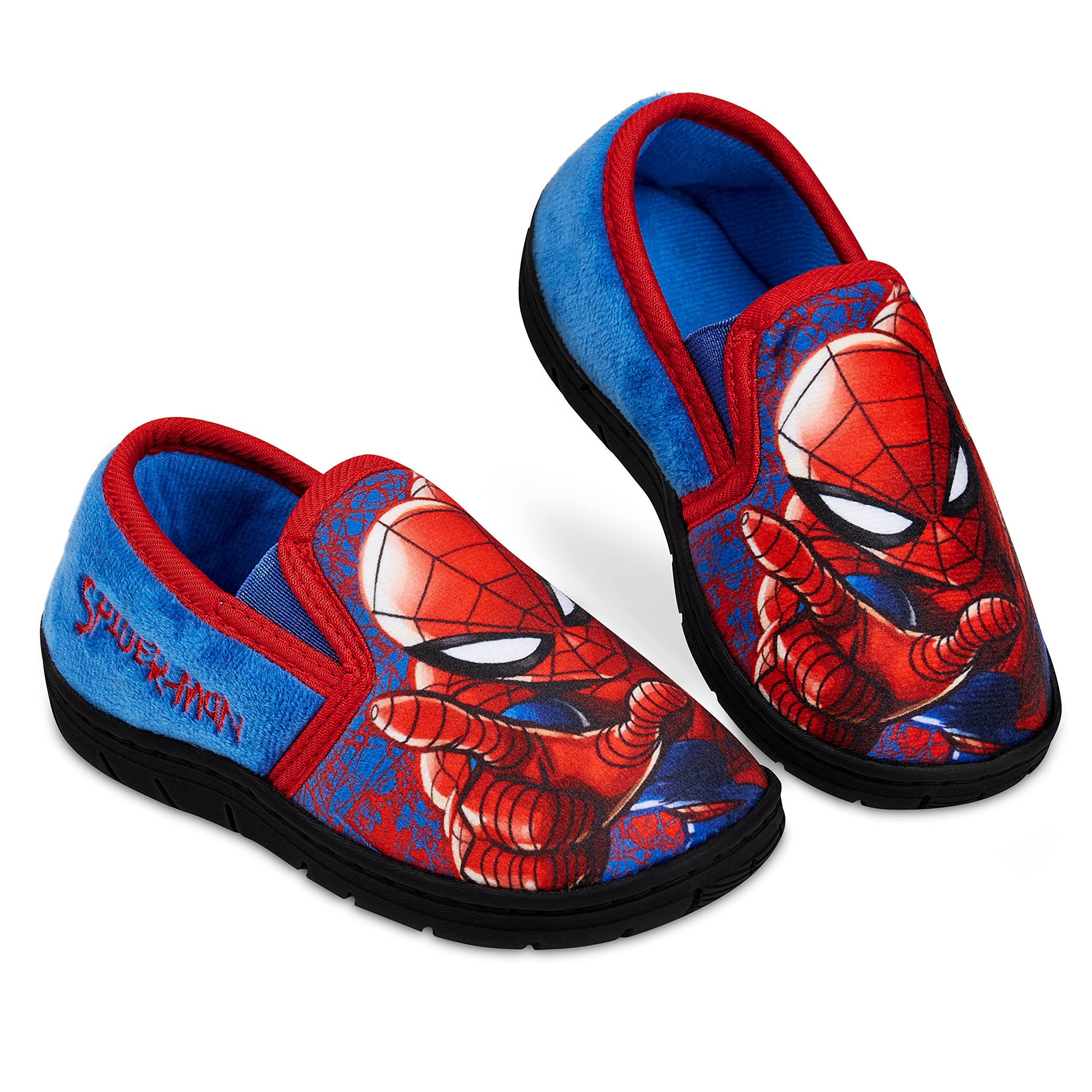 Stivali Pantofola Spiderman Per Bambini E Ragazzi - Modello Pull On Caldo Con Fodera Morbida - Regalo Ufficiale Marvel