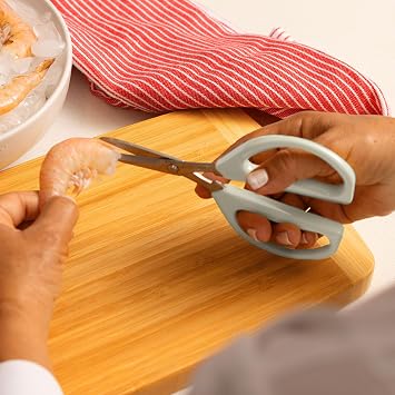 Joyce Chen Original Unlimited Kitchen Scissors All Purpose Kitchen Shears With Comfortable Handles, White 2.0