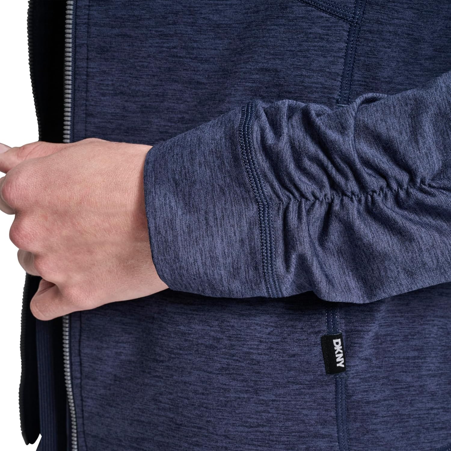 DKNY womens Spacedye Full Zip Hoodie With Pockets