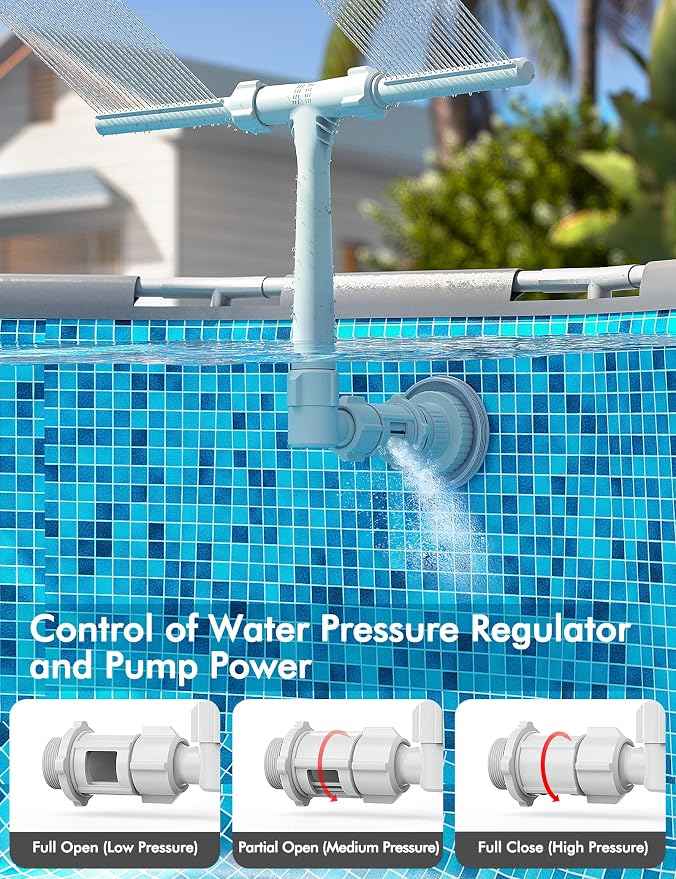 Fuente para piscina ajustable para piscinas elevadas e incrustadas miniatura 7