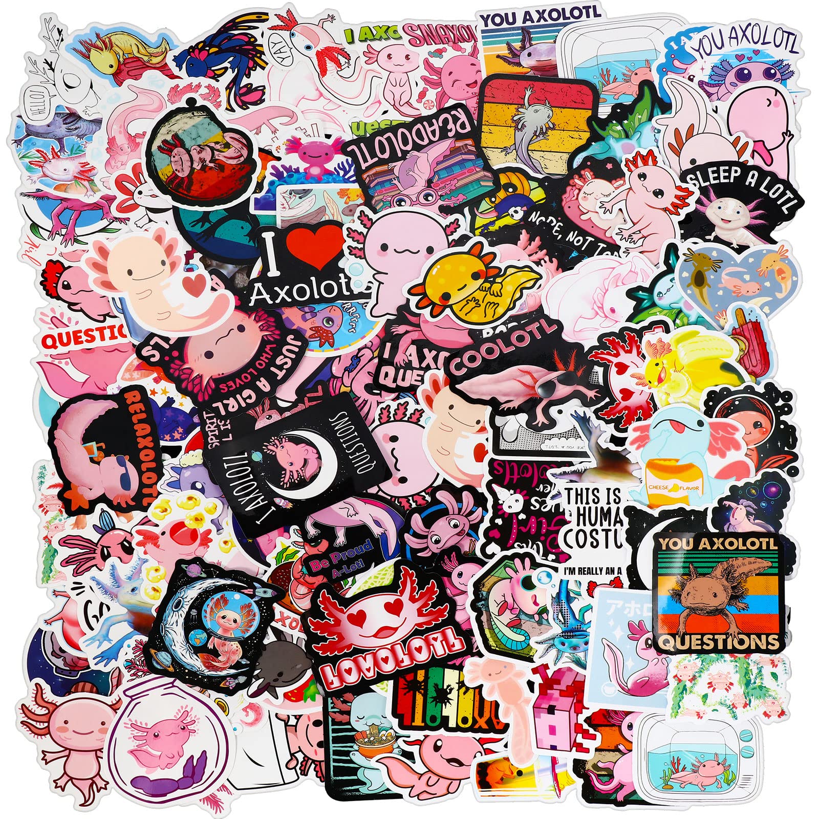 Buy 150 Pcs Axolotl Stickers Cute Axolotl Waterproof Stickers Bulk