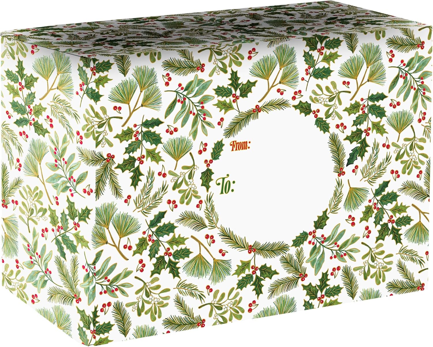 Jillson & Roberts Medium Christmas Mailing Gift Boxes, Winter Branches Design, 24 Pcs