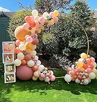 Vista 5 de Kit de arco de globos redondos de metal dorado para decoración de bodas, cumpleaños, eventos, fiestas, decoraciones de graduación y decoración