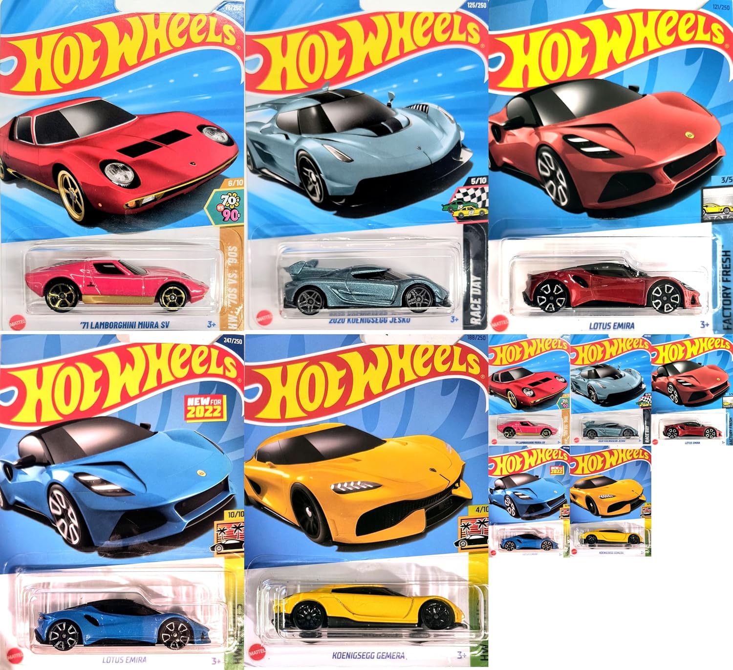 Hot Wheels Matchbox European Exotic Cars 1:64 Scale Mainline Bundle Version 4