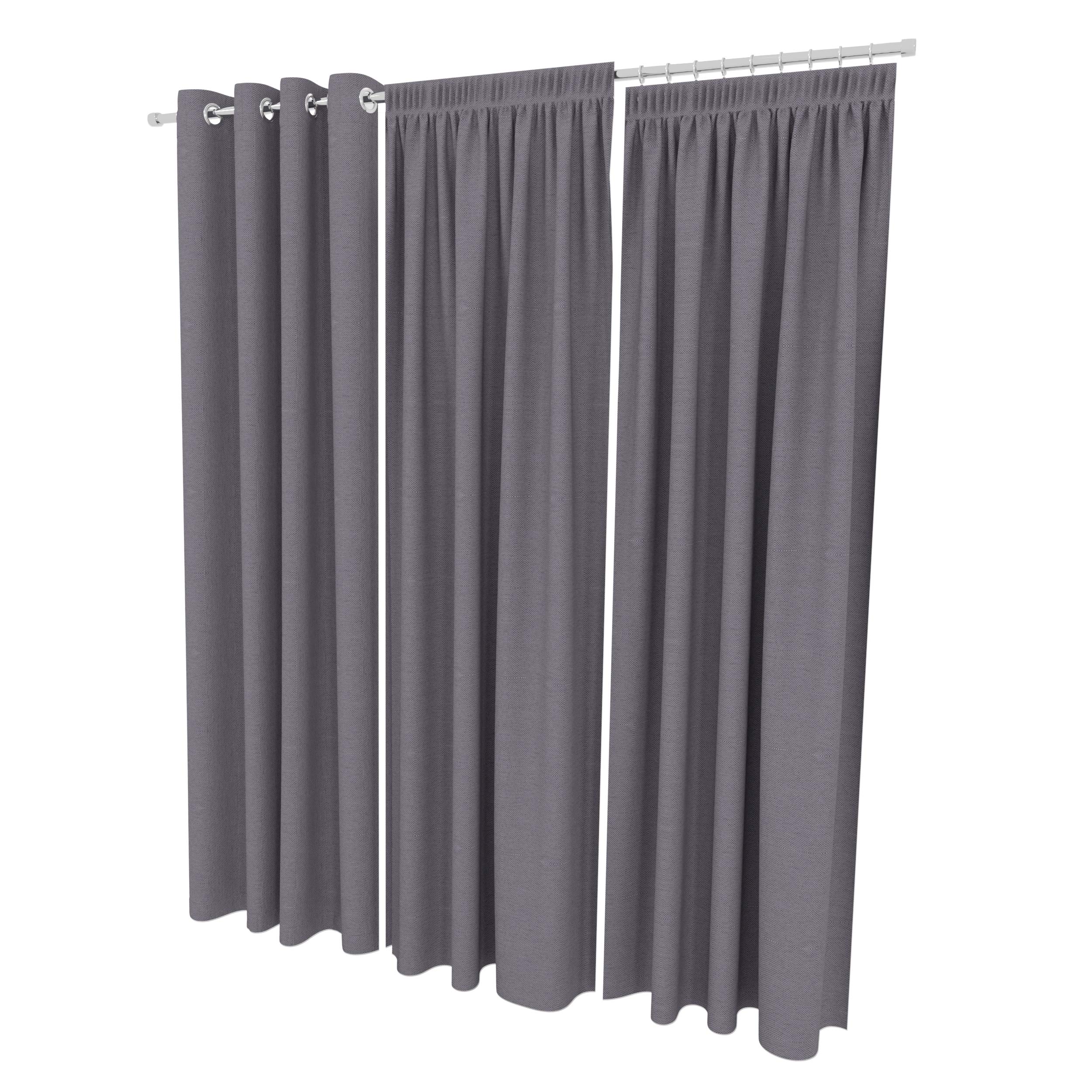 ALOHA Vorhänge Schwarzgrau/mit Ösen/ 140cm x 215cm/ 2er Set