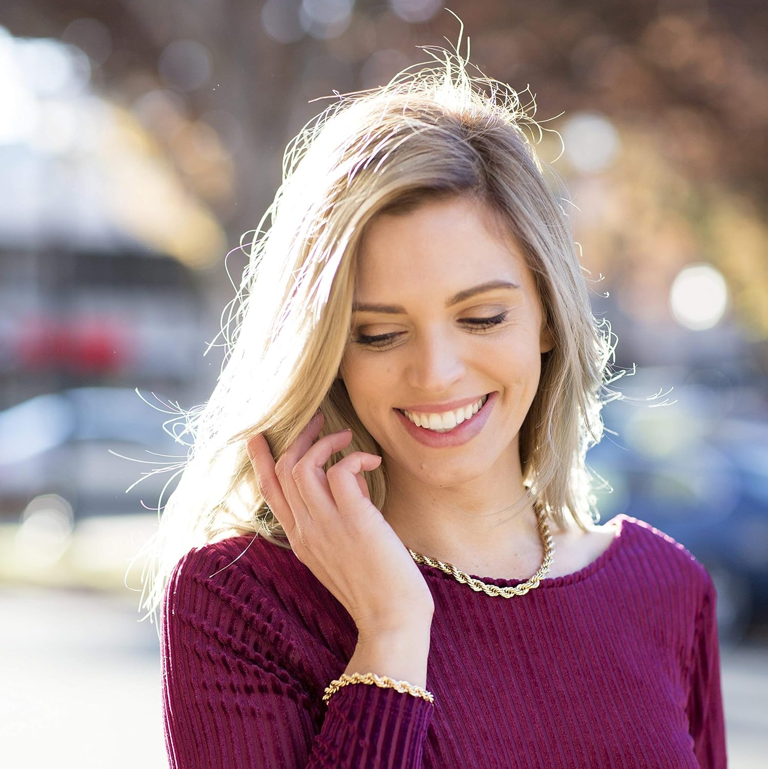 LIFETIME JEWELRY 7mm Rope Chain Bracelet for Men and Women 24K Real Gold Plated - Image 3