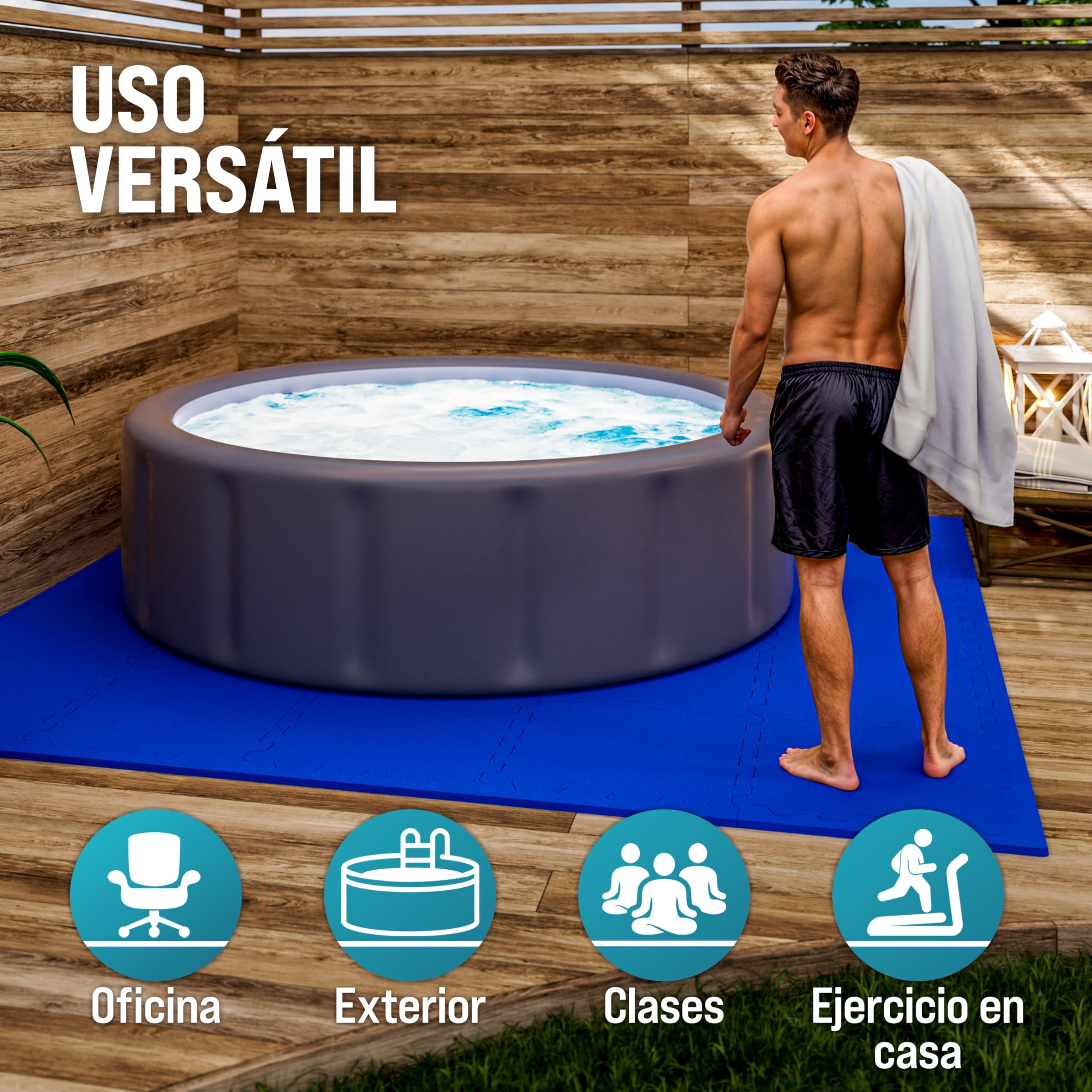 MONZANA® Esterillas Fitness Puzzle Set Goma EVA Protección Suelo Tatami Yoga Máquinas Piscina Deporte Gimnasio Alfombrilla Expandible Aislamiento Térmico Acústico 45x45cm 3,24m² Azul