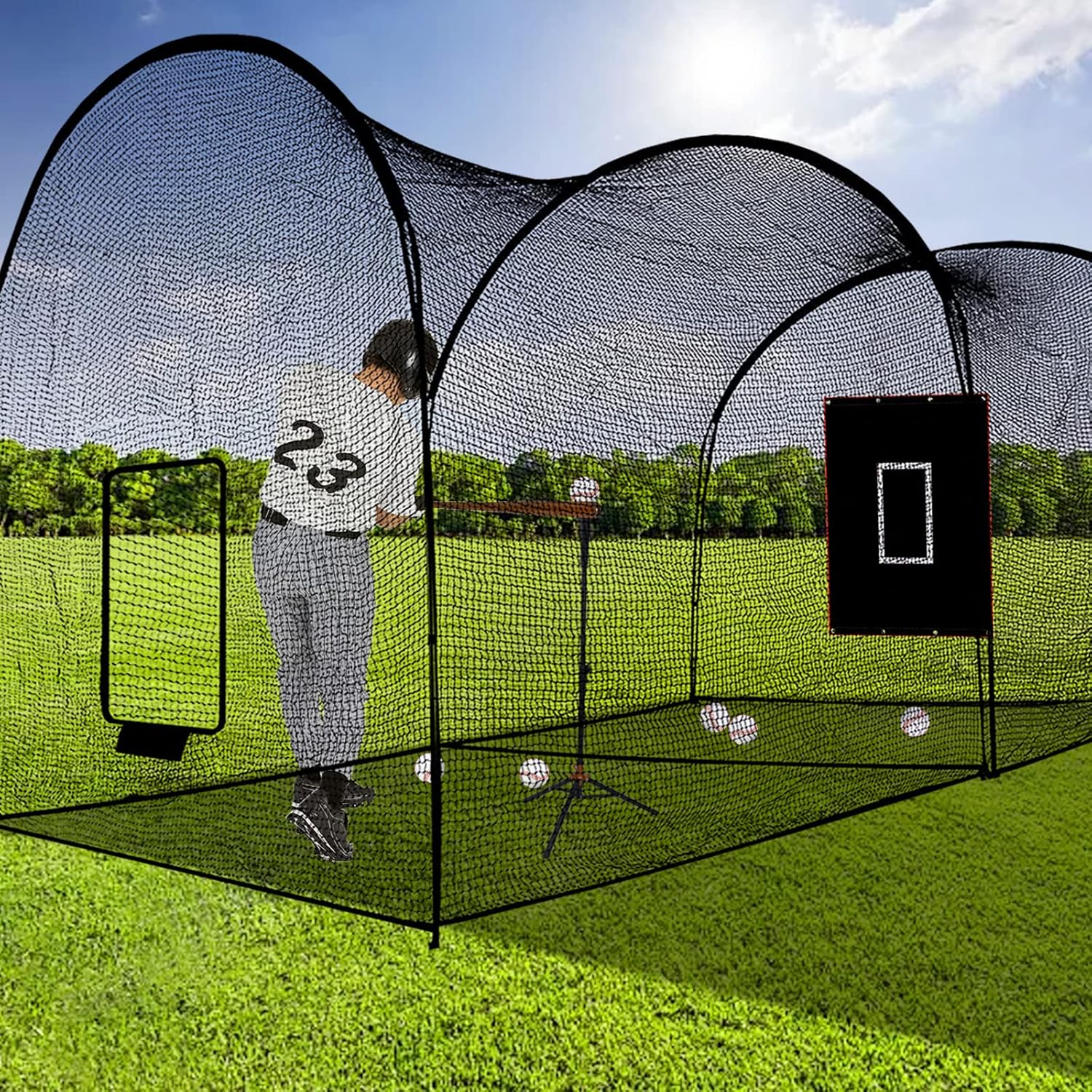 Baseball Batting Cage Netting 22x12x10FT Batting Cage Replacement Net - Not Include Poles and Frame Kits - NET ONLY