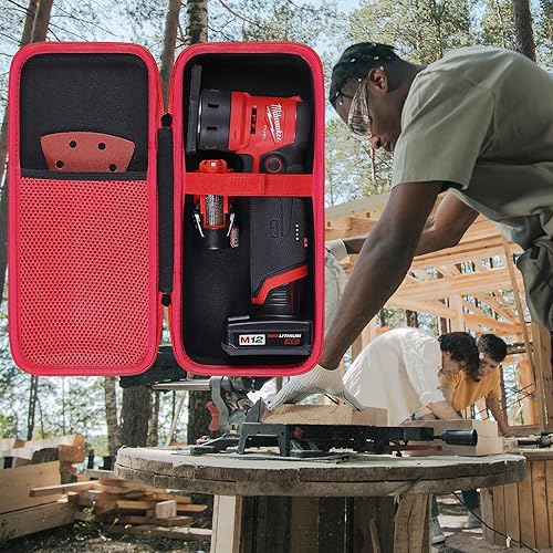 Miniatura 6 de khanka Estuche de transporte duro de repuesto para lijadora orbital inalámbrica sin escobillas Milwaukee 12V (2531-20), solo funda.