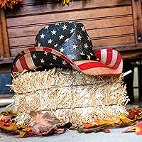 Vista 2 de GrinderPUNCH sombrero de vaquero clásico con la bandera americana