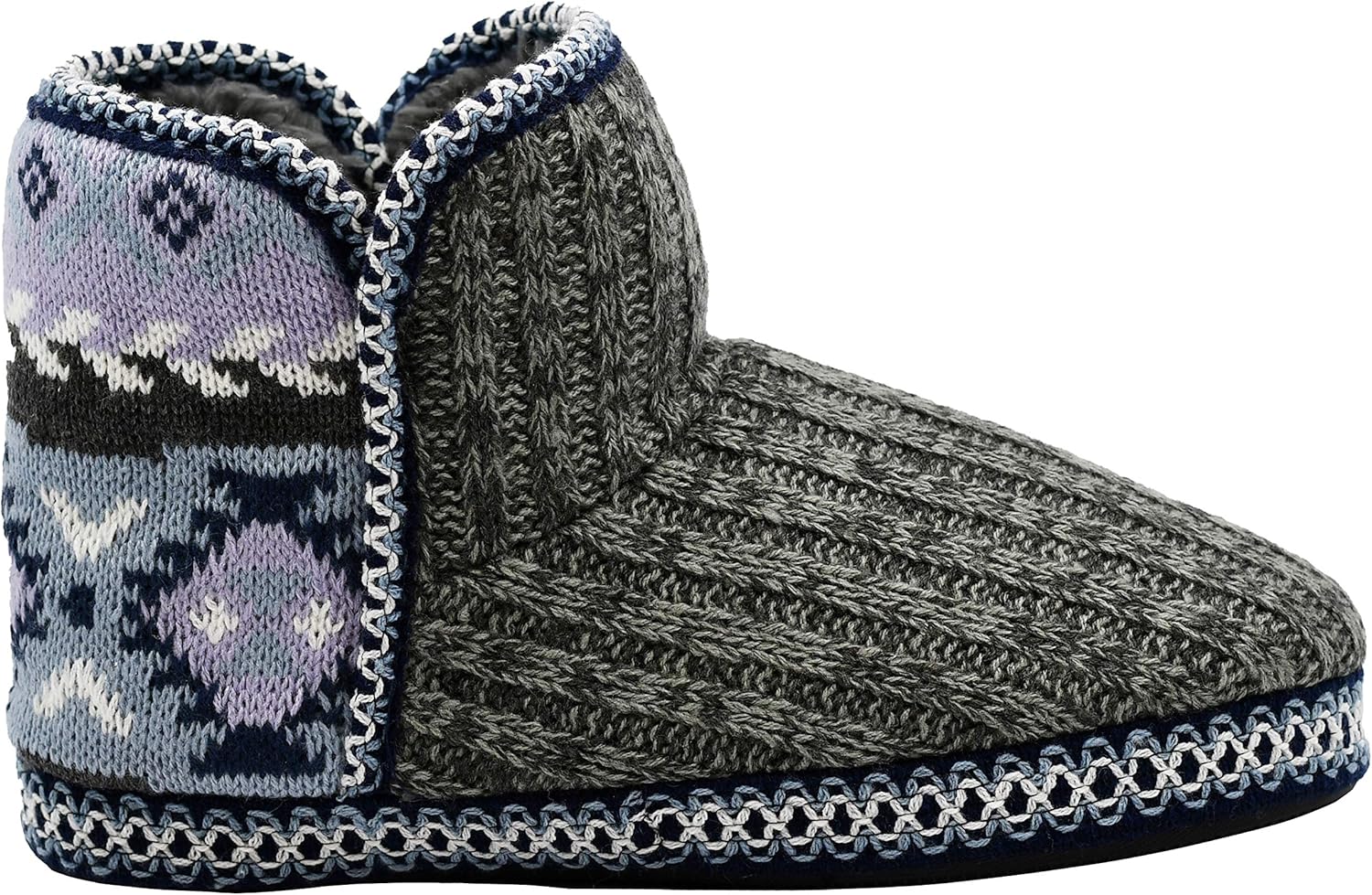 MUK LUKS Women's Leigh Slippers X-Large Dark Grey Heath