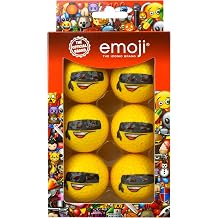 emoji Unisex Adult 6 Pack Bandit Novelty Fun Golf Balls - Multicoloured, N/Hand