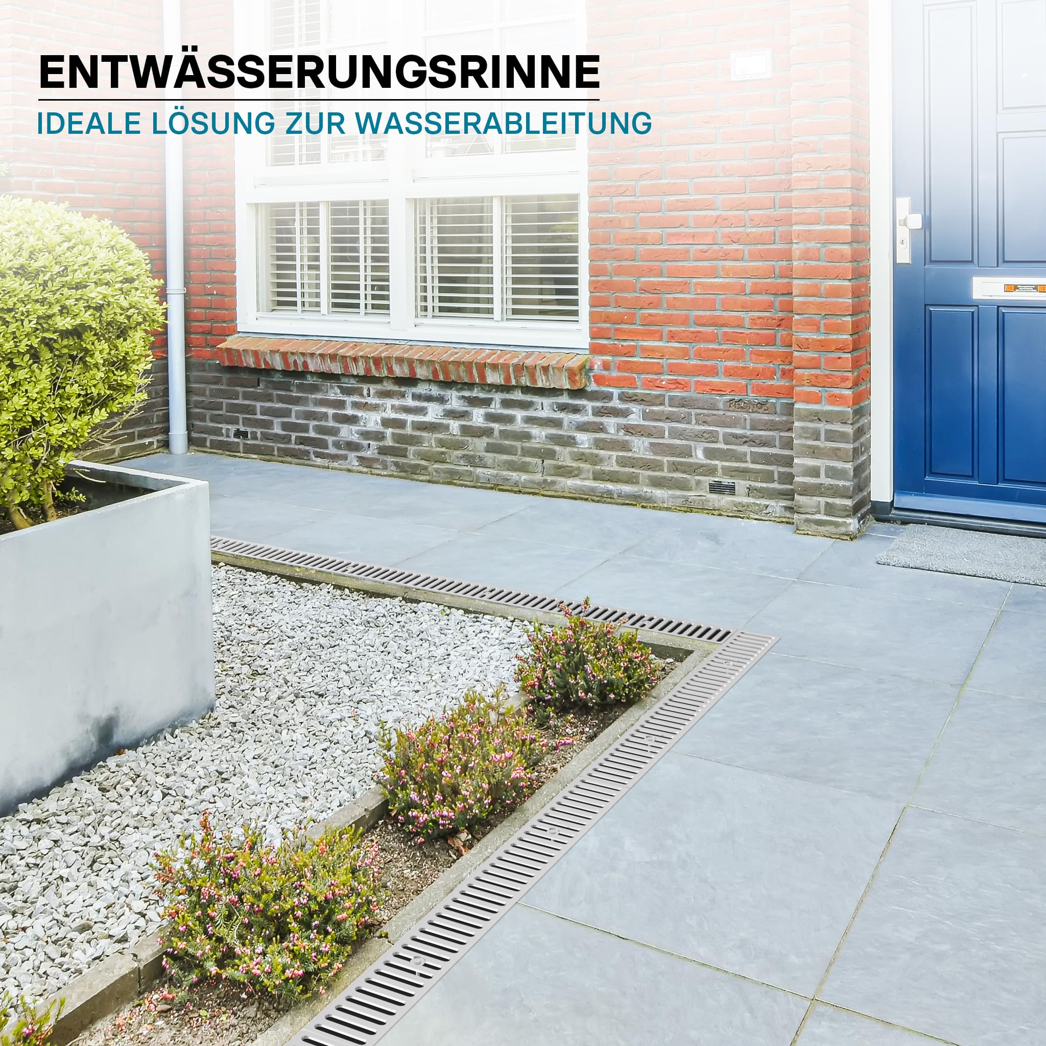 Entwässerungsrinne 1m Abdeckrost 1,5t verzinkt Ablaufrinne Abwasserrinne Abwasser