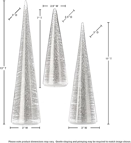 Miniatura 4 de Regency International Cerda de 71113" en árbol de cristal, juego de 3, plata