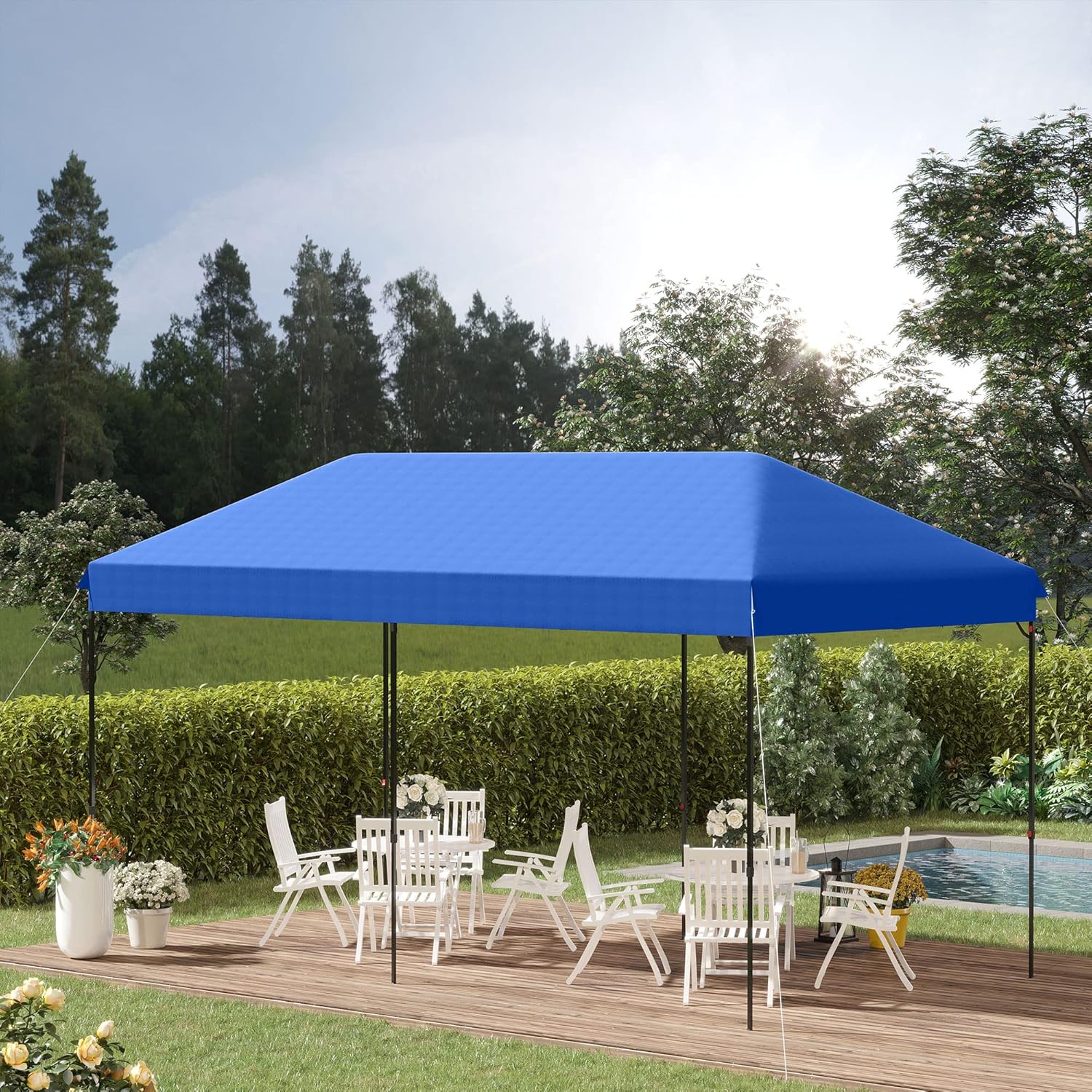 🛒 Crаzу Dеаlѕ Outsunny 10' x 20' Heavy Duty Pop Up Canopy Tent with 3-Level Adjustable Height, Wheeled Roller Bag, UV Fighting Roof, Dark Blue