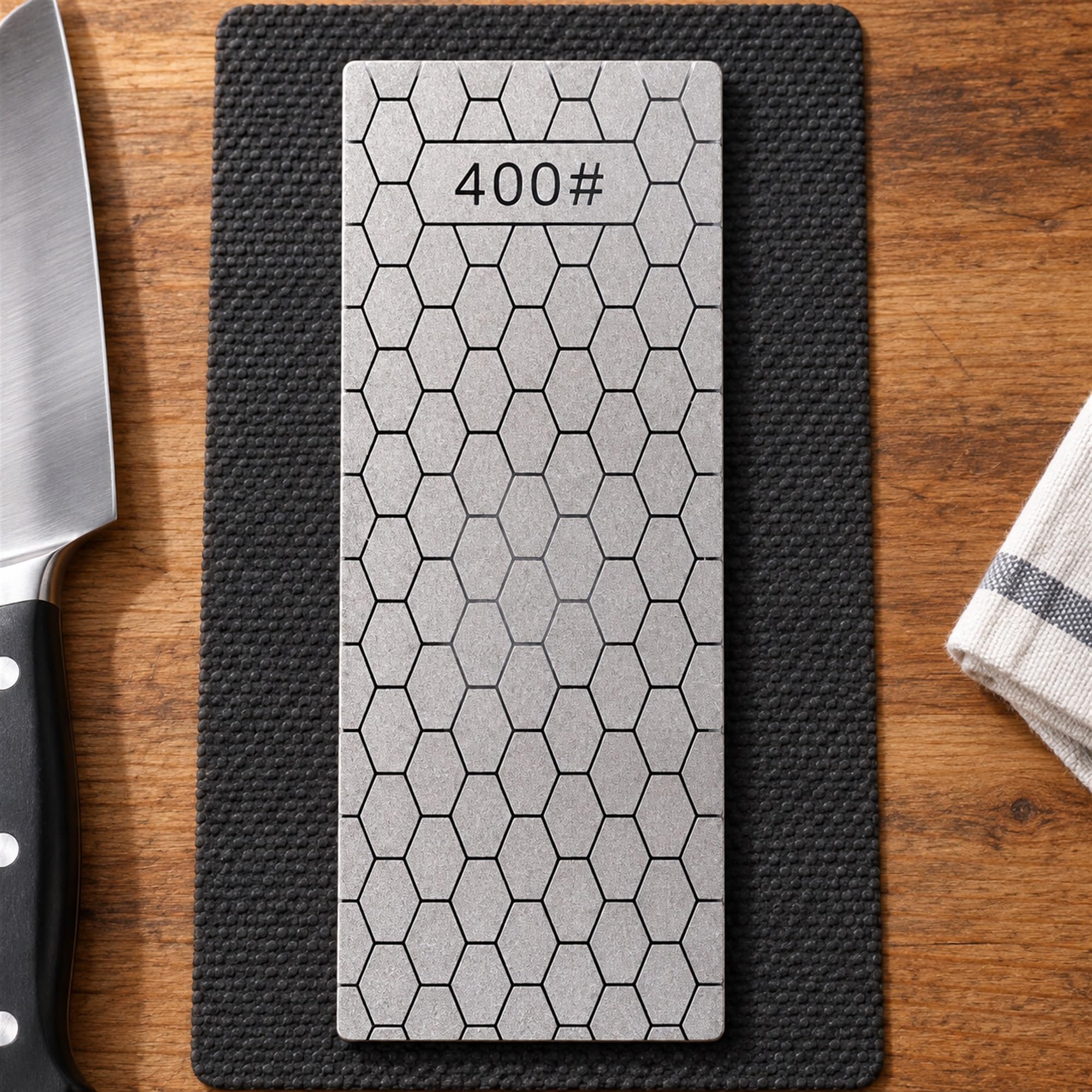 Honeycomb Diamond Sharpening Plate, Knife Edge Honing Tool for Kitchen Cutlery Care and Outdoor Blade Maintenance