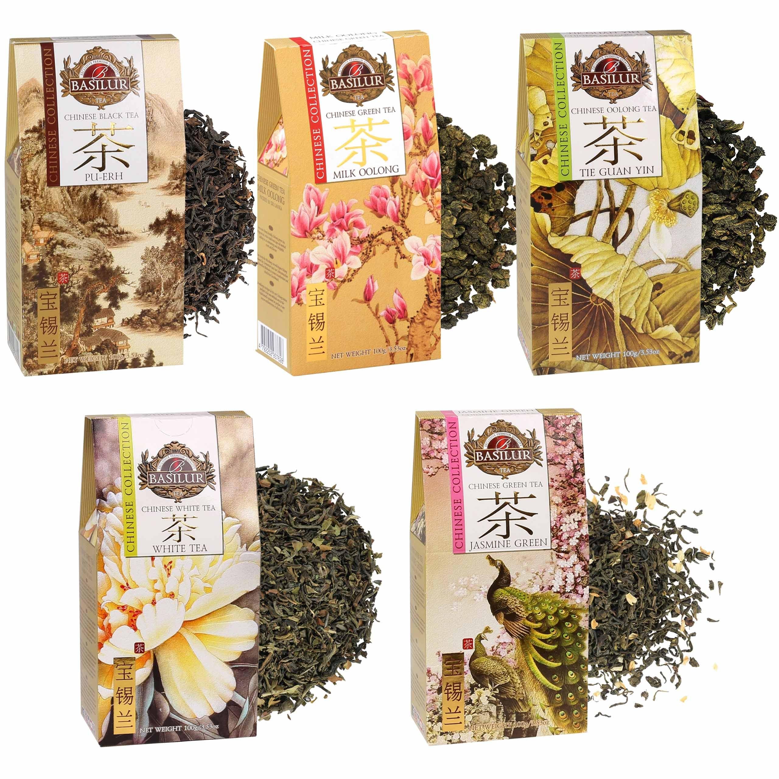 BASILUR Chinese - Zestaw herbat chińskich, herbaty liściaste 5x100g