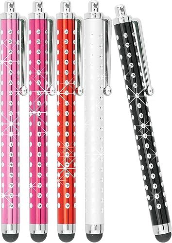 Miniatura 4 de Eco-Fused Paquete de 10 bolígrafos de metal brillante, universales, compatibles con todos los dispositivos de pantalla táctil capacitiva, para iPad,