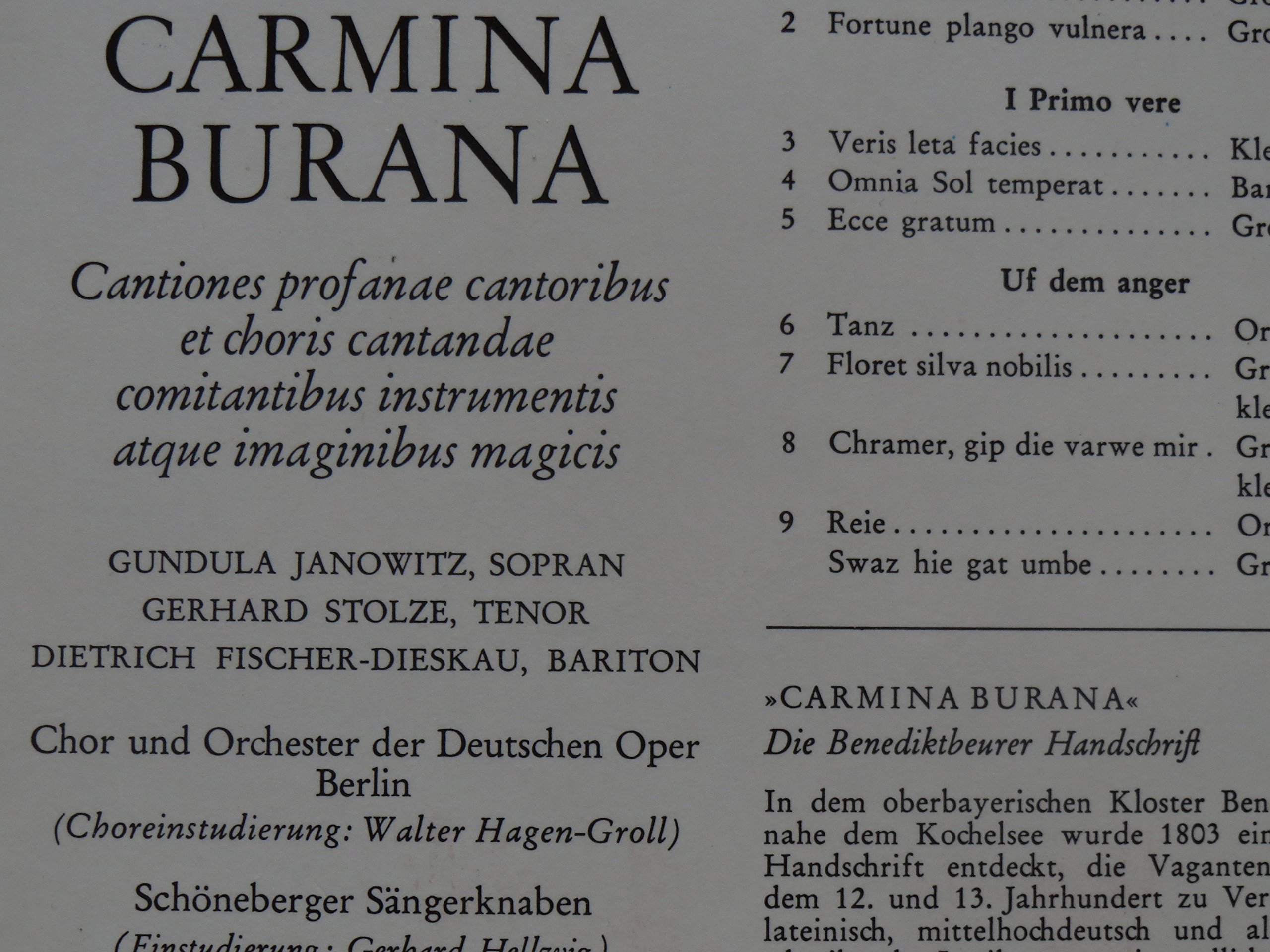 Amazon.com: Carl Orff: Carmina Burana [Vinyl LP record] : Carl