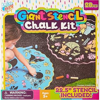 Anker Play Giant Stencil 20 Piece Sidewalk Chalk Kit, Purple