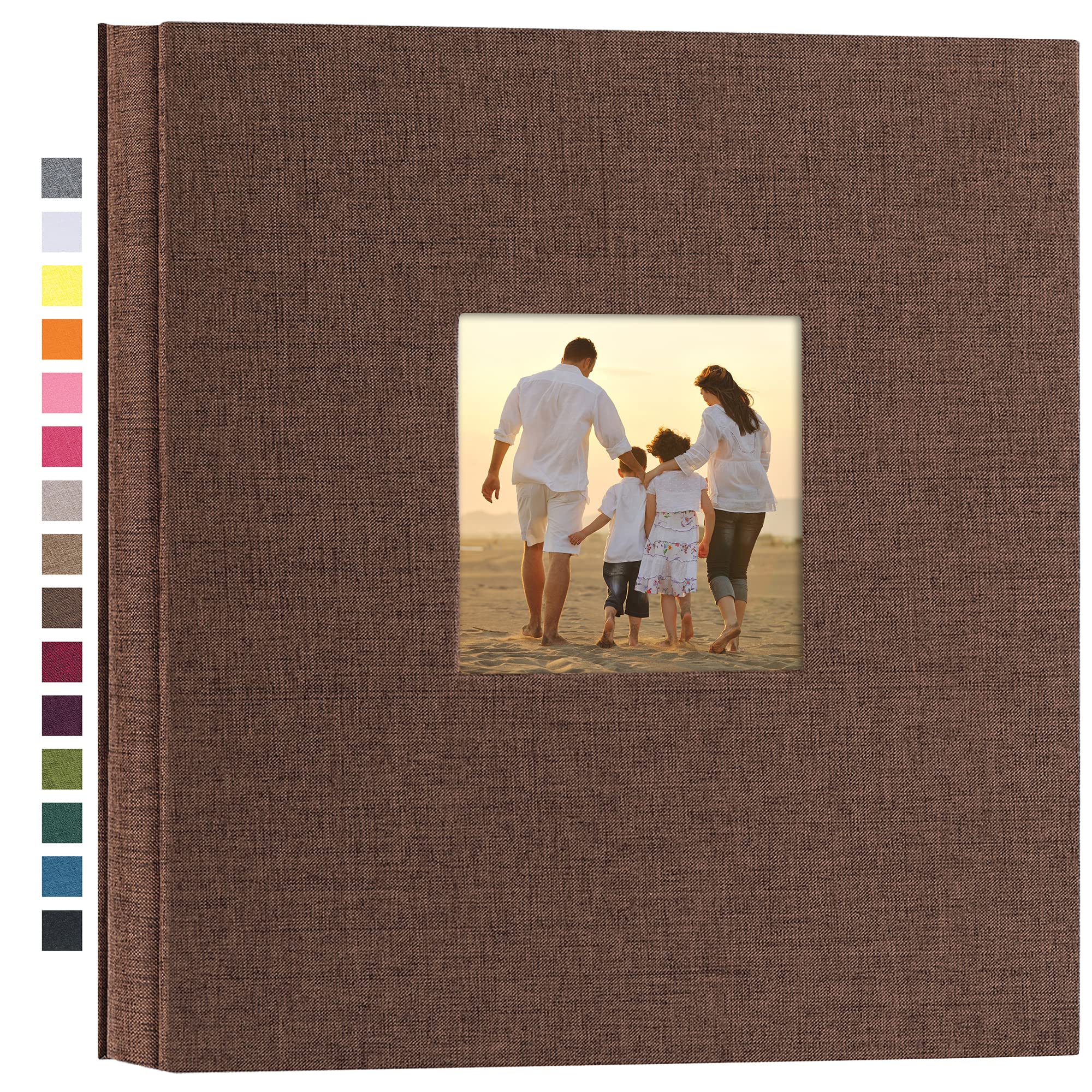 potricher Linen Hardcover Photo Album 4x6 600 Photos Large Capacity for Family Wedding Anniversary Baby Vacation (Brown, 600 Pockets)