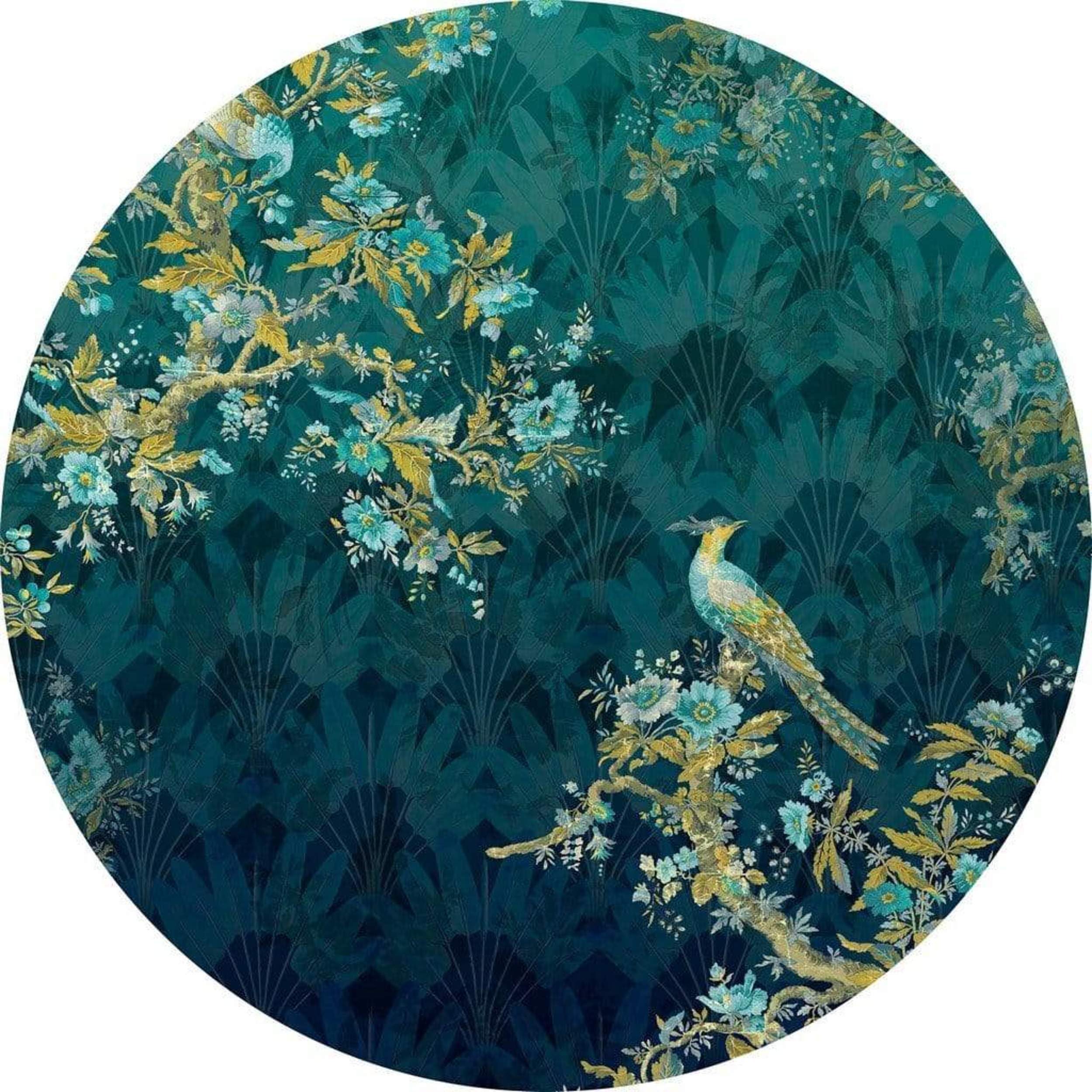 Papier peint rond vert turquoise Komar D1-057 pour illuminer le mur de la chambre