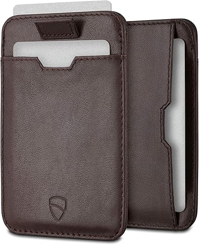 Vaultskin CHELSEA - Tarjetero de cuero delgado Cartera minimalista con bolsillo frontal para hombres con bloqueo RFID Cartera minimalista para