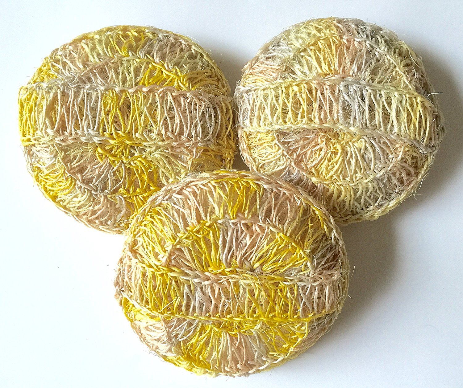 3 pcs/Set Touch Me ® Ayate Sisal Loofah Bath Body Spa Sponge Scrubber for Dry Brushing (Set of 3)