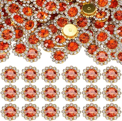 Miniatura 29 de 160 diamantes de imitación para coser de 0.472 pulgadas, base de metal, diamantes de imitación para coser en ropa, zapatos, aretes, cinturón