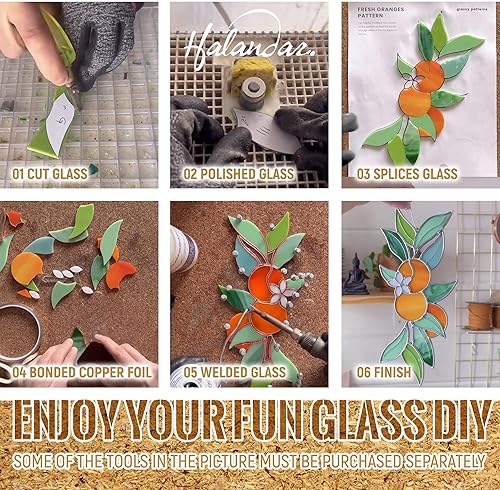 Miniatura 8 de 16 Pcs 4" x 6" Stained Glass Sheets Kit, Cathedral Art Glass, Mosaic Glass, Bright Color Iridescent Glass Sheets Supplies with (732")Copper Foil