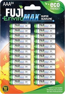 Fuji Enviromax 4400BP24 EnviroMax AAA Super Alkaline Batteries (24 Pack), White, One Size Fits All