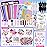 ONE TO FOUR 800+Pcs - Fashion Designer Kit for Girls with 6 Mannequins - Arts and Crafts Kit- Sewing Kit for Kid Ages 8-12 -Girl Gift Age 6 7 8 9 10 11 12-Gifts for Teen Girls