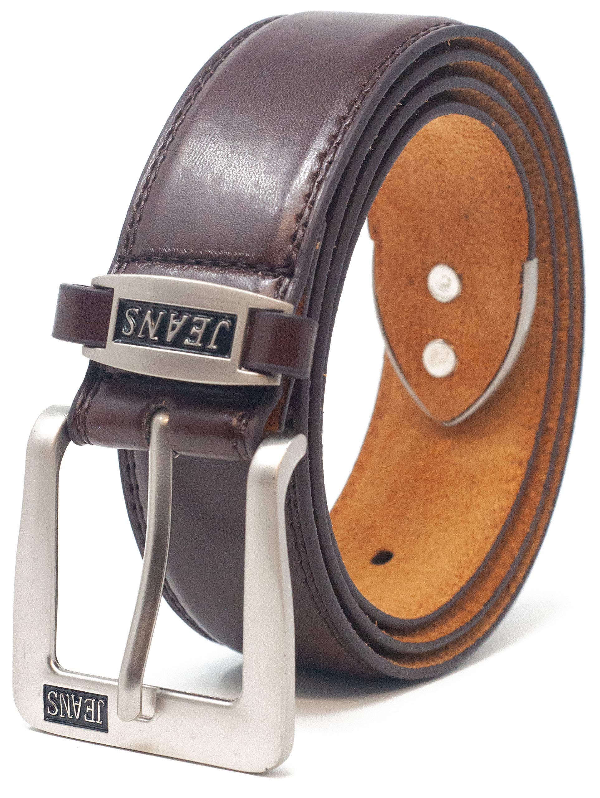 Ossi Men's Brown 38Mm Jeans Belt 3XL (48" - 52"),