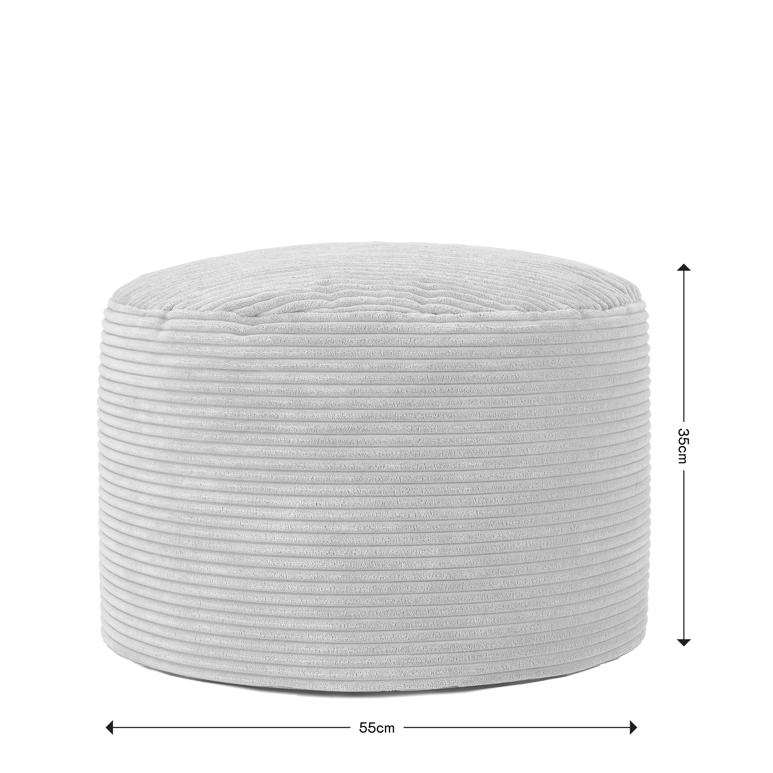 icon Milano Velluto a Coste Pouf Poggiapiedi con Riempimento, Beige