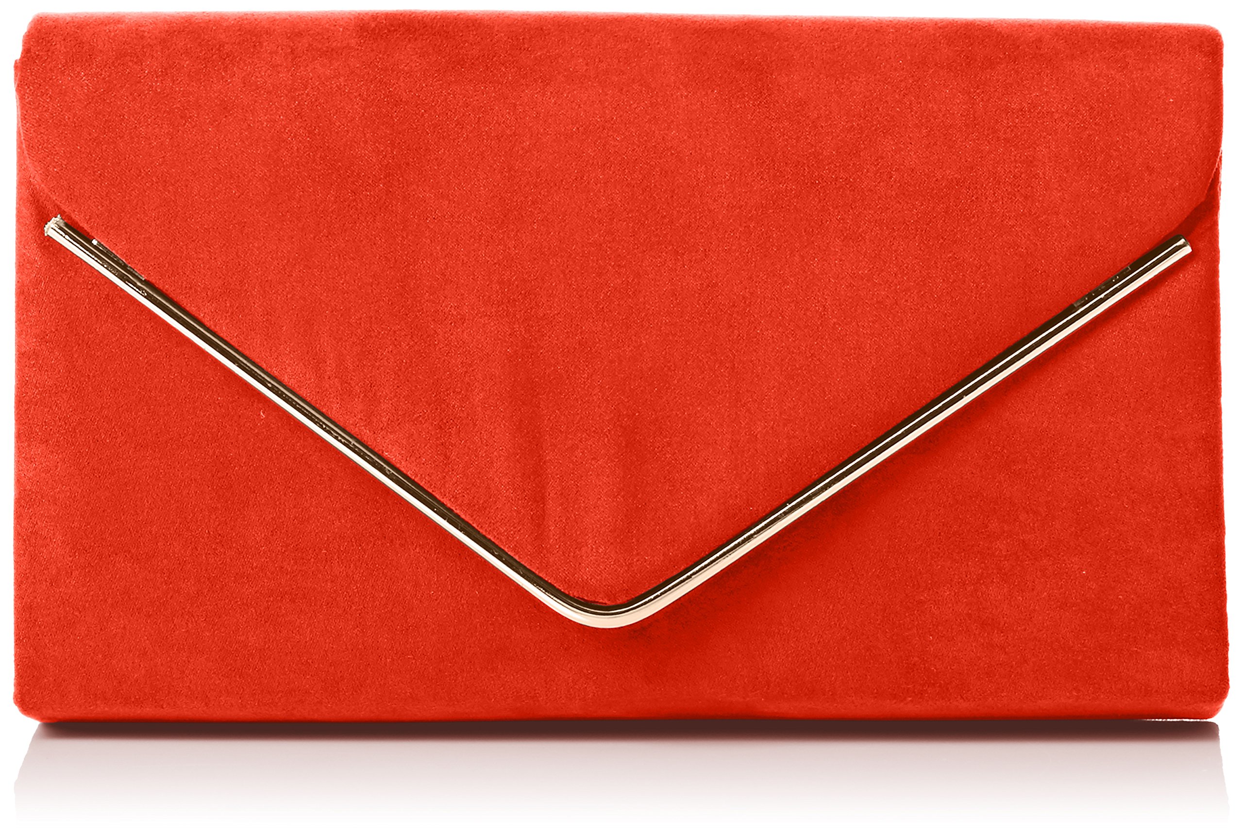 Oxblood Suede Clutch, Tan Evening Bag, Envelope Clutch Bag, Chain