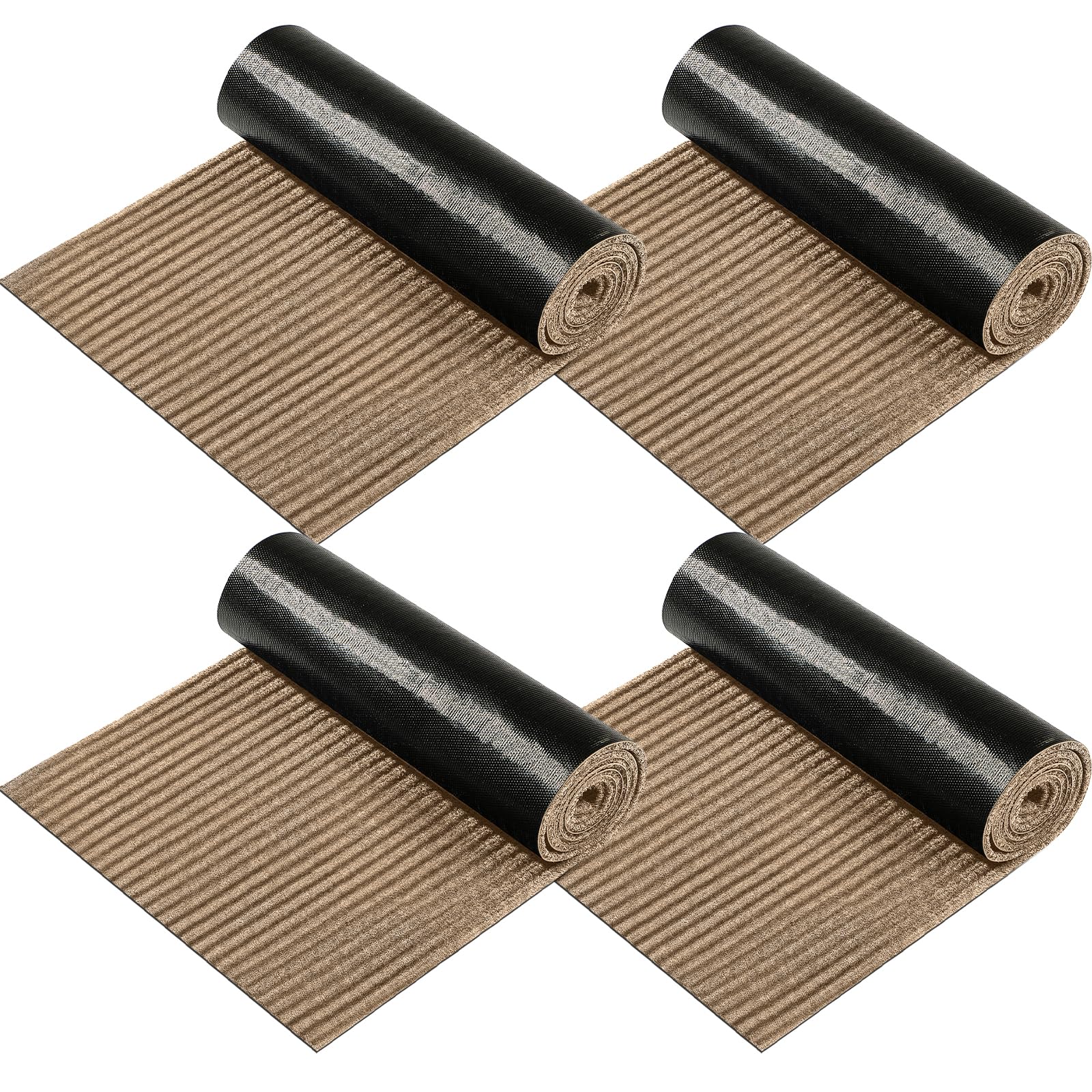 NuanchuLarge Semi Finished Outdoor Mat 16 x 79 Inch Narrow Door Mat Non Slip Boot Rugs Waterproof Carpet Roll for Bathroom Entryway Indoor Outdoor(Khaki,4 Roll)